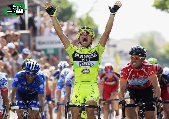 Giro de Italia 2012...Etapa 18...Gana italiano Guardini...Cavendish gana la bronca.