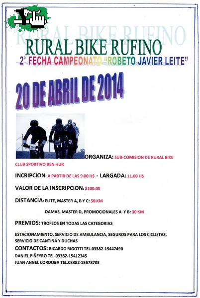 Rural Bike Rufino...Fecha 2 de 6. (20 de Abril 2014)
