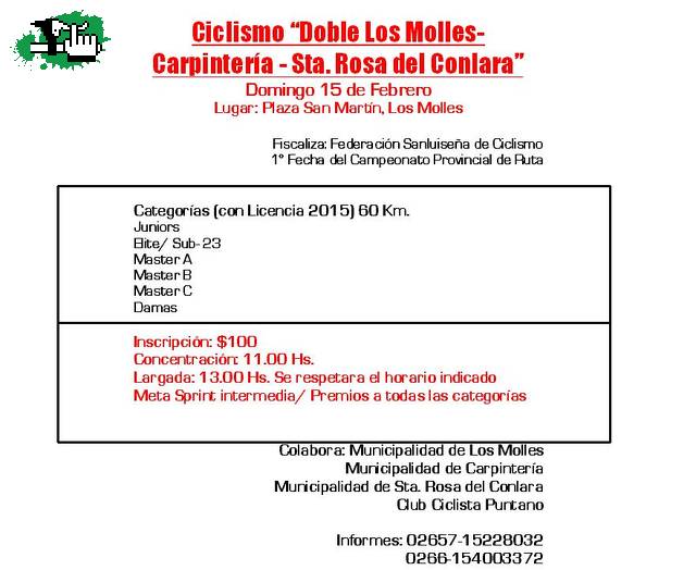 Doble Los Molles/ Carpintera / Sta Rosa del Conlara