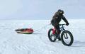 foto de Un ciclista pedaleo hasta el Polo Sur